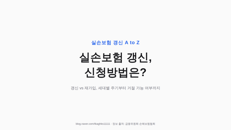 실손보험 갱신, 따로 신청해야 할까