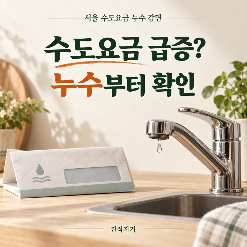 수도요금 누수 감면 신청｜서울 감면 대상·서류·신청기한