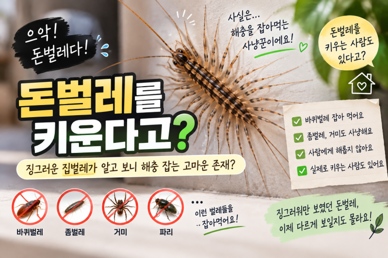 “집에서 나오면 잡아야 하는 벌레인 줄 알았는데 키운다고?” 돈벌레 - 알고 보니 해충 잡아....