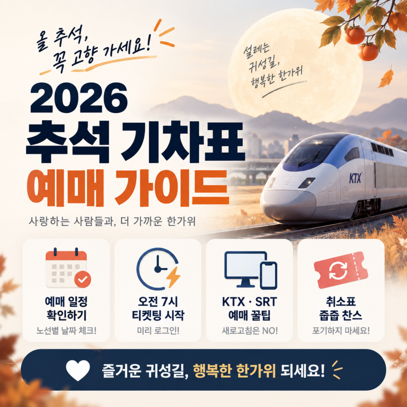 광클 실패하면 입석 당첨  코앞으로 다가온 2026 추석 기차표 예매 실패 없는 성공 비법