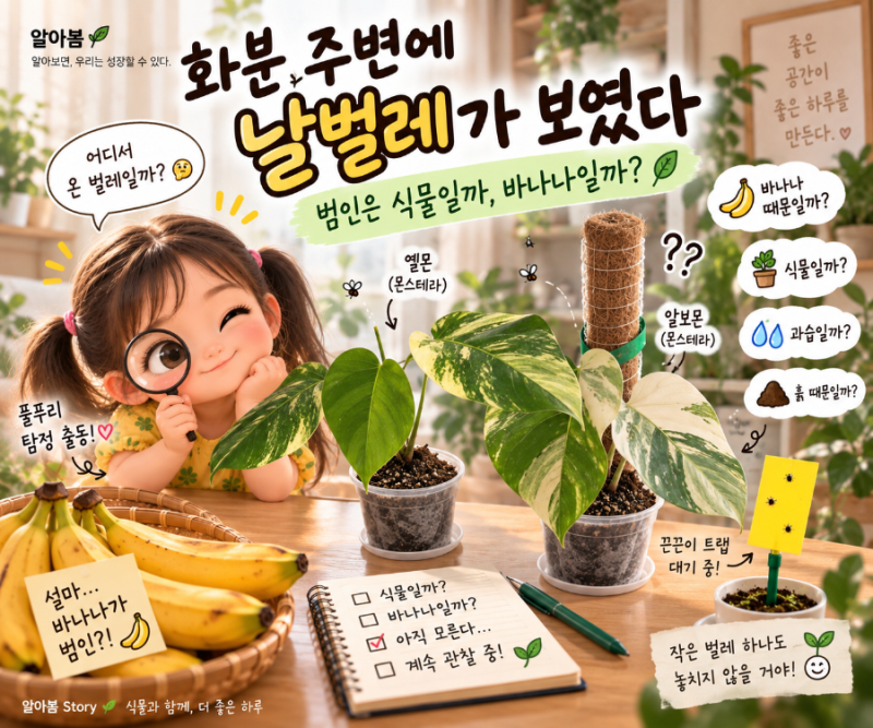 화분 주변에 날벌레가 보였다｜범인은 식물일까, 바나나일까?