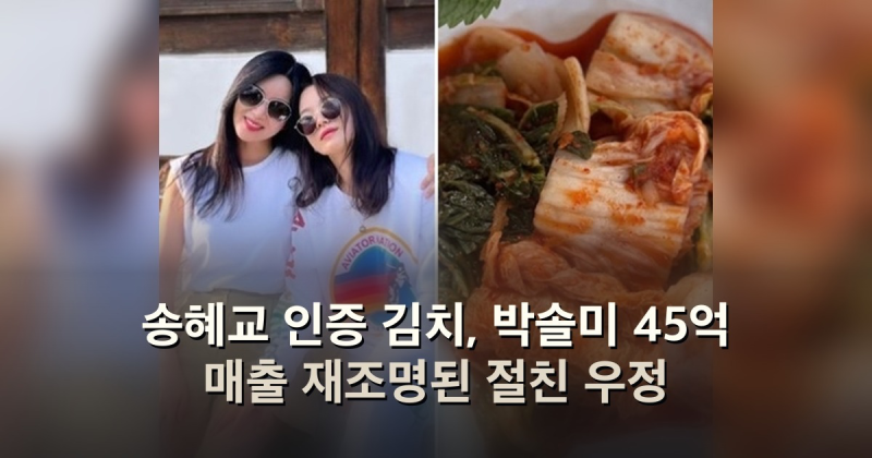 송혜교 인증 김치, 박솔미 45억 매출 재조명된 절친 우정