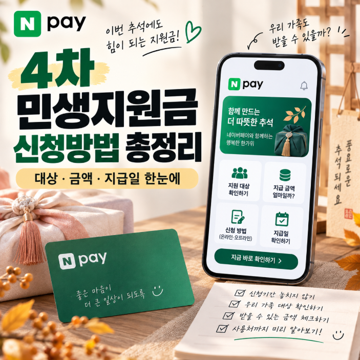 4차 민생지원금 신청방법, 대상·금액·지급일 헷갈리는 분들 이거 보세요