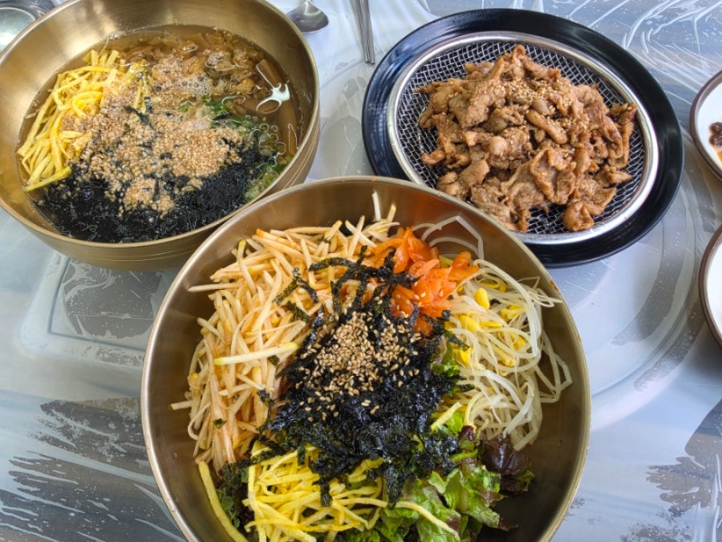 무주맛집 무주향 덕유산 근처 점심 사과비빔국수 들기름묵밥 별미