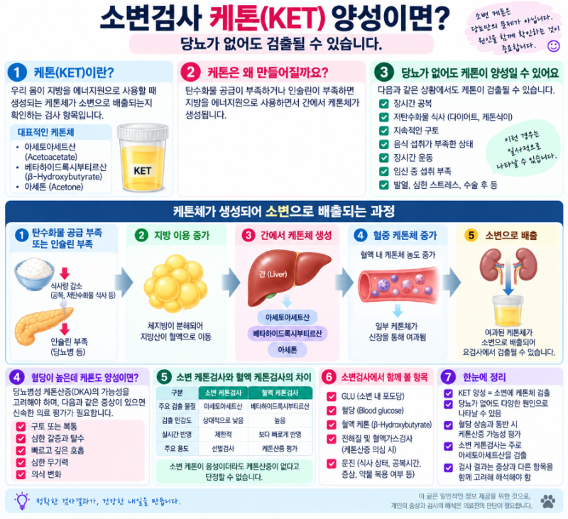 소변검사 케톤(KET) 양성이면? 당뇨가 없어도 검출되는 이유