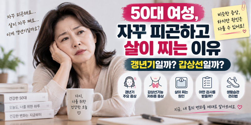 50대 여성, 자꾸 피곤하고 살이 찌는 이유｜갱년기일까 갑상선일까?