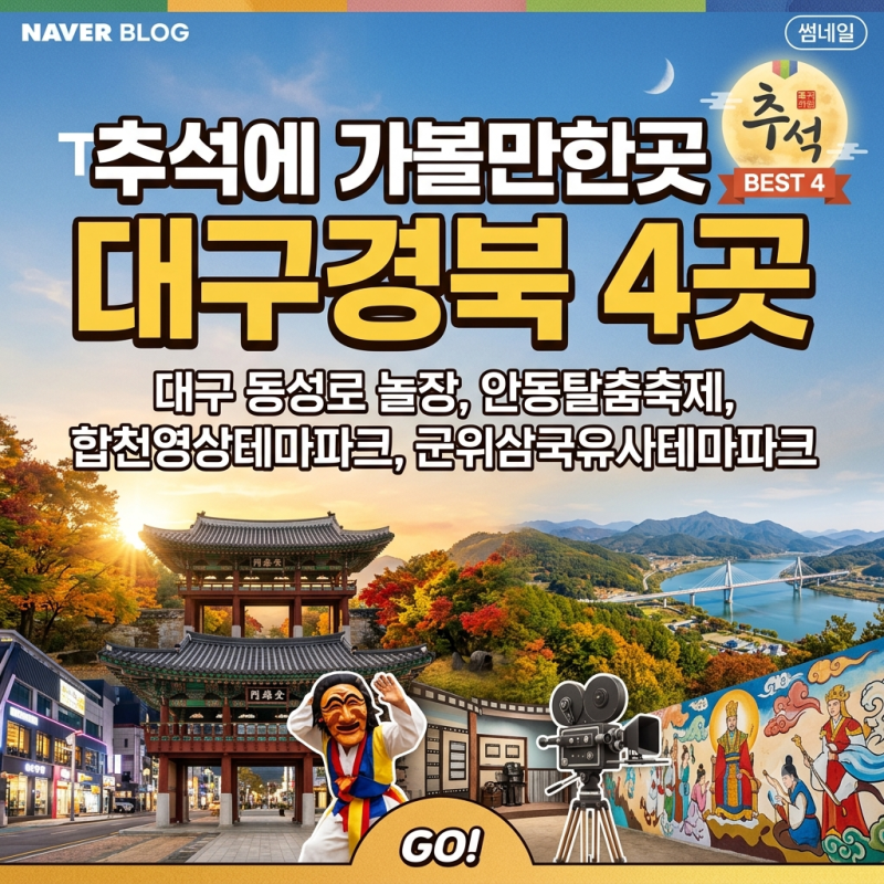 추석에 가볼만한곳 대구경북 4곳(대구 안동 합천 군위), 가족 당일치기 여행 추천