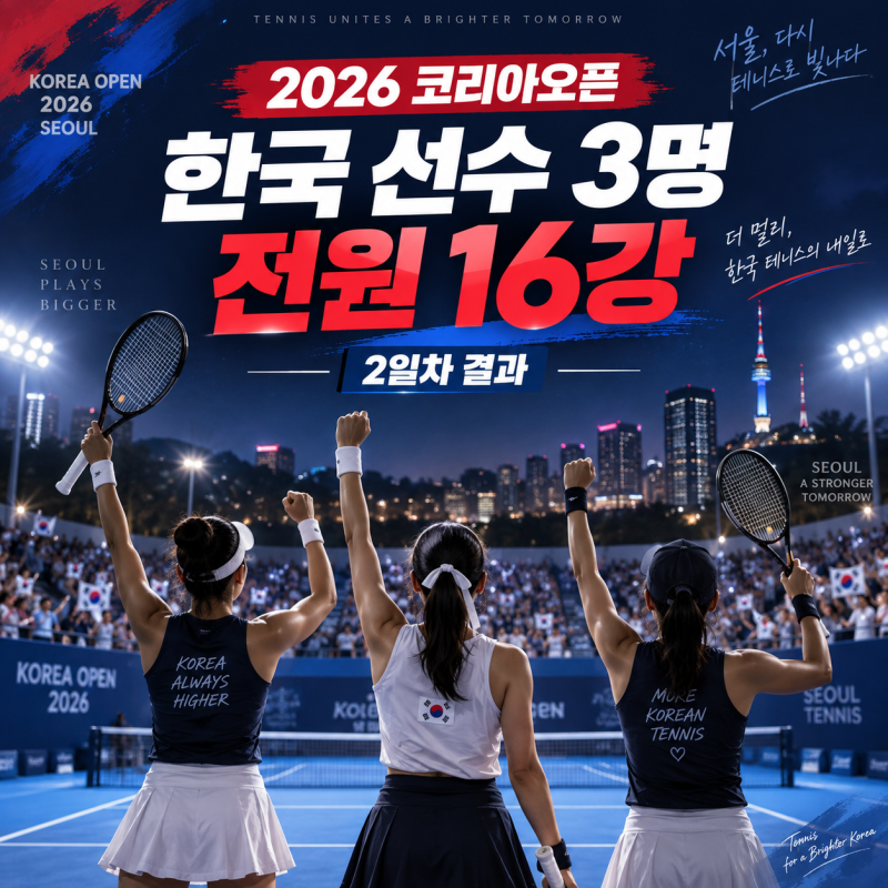 2026 코리아오픈 2일차 결과｜백다연·박소현·구연우 전원 16강, 한국 선수 42년 만의 기록