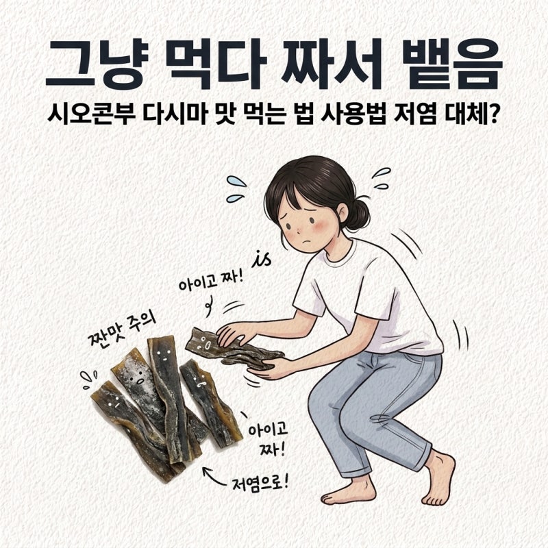 그냥 먹다 짜서 뱉음 시오콘부 뜻 다시마 맛 먹는 법 사용법 저염 대체