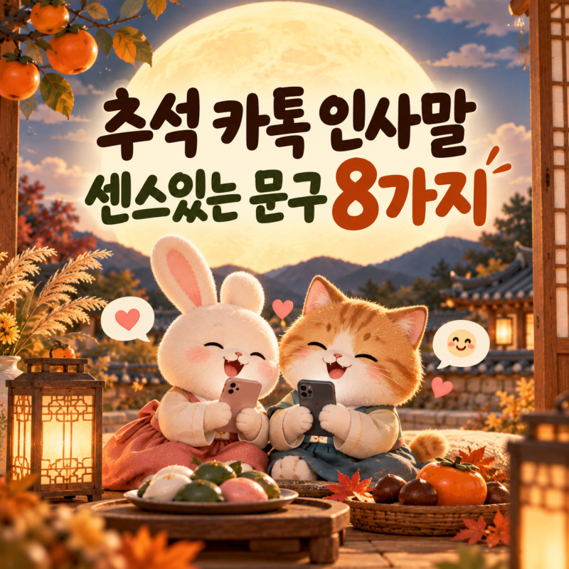 추석 카톡 인사말 추천, 센스있는 명절 문구 웃긴 이미지 8가지