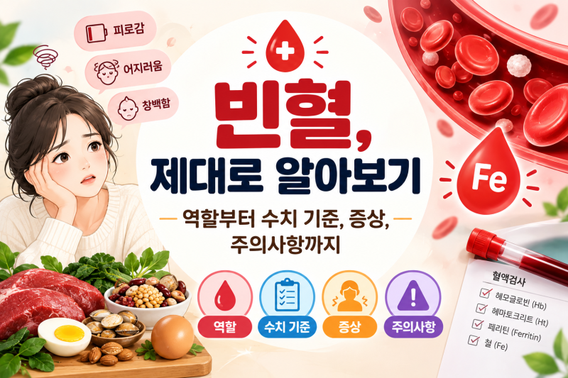 빈혈, 제대로 알아보기 역할부터 수치 기준 증상 주의사항까지