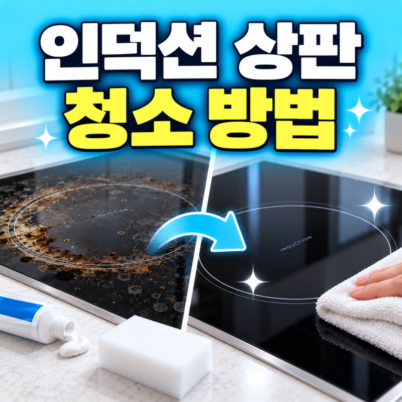 인덕션 상판 청소 방법 찌든 기름때 제거 및 광택 살리는 세척법