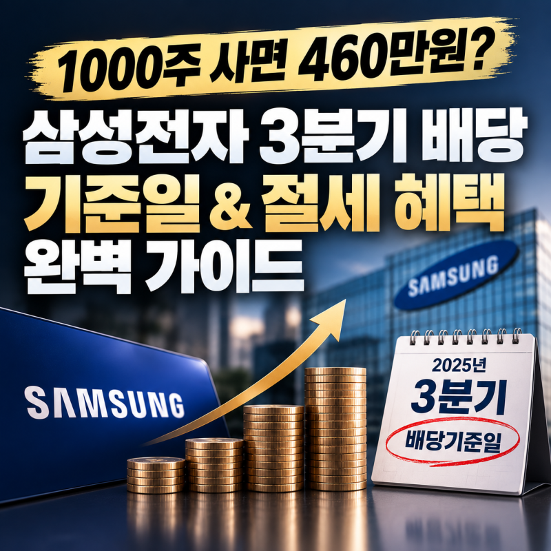 삼성전자 배당금 지급일 3분기 막차 매수일 및 배당소득 분리과세 절세 총정리