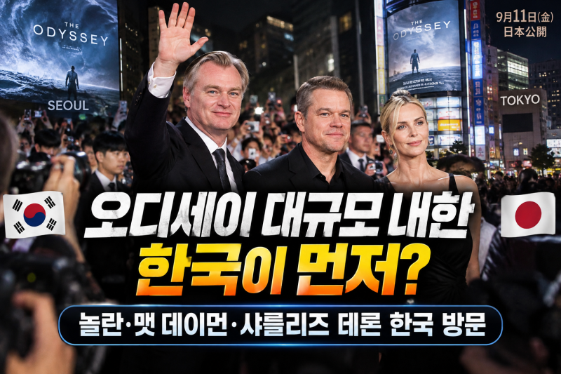 오디세이 내한, 일본보다 한국 먼저? 놀란 감독·맷 데이먼 방한과 일본 반응