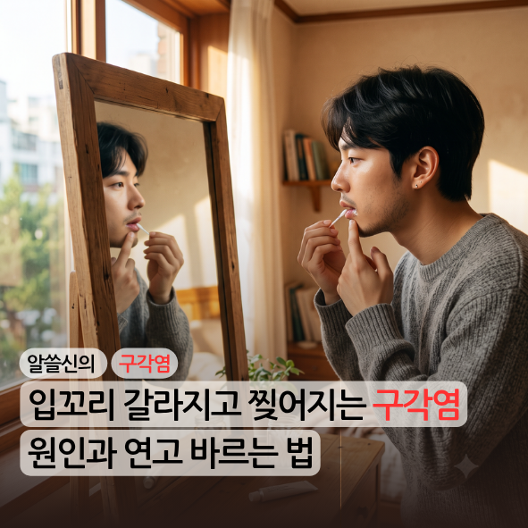 [알쓸신의] 입술 끝 찢어짐 '구각염' 원인과 연고 바르는 법 (ft. 입술 헤르페스 차이)