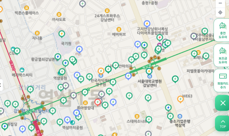 강남구 전기차 충전소, "내 근처 / EV이음"으로 찾고 급속·완속까지 한 번에 확인