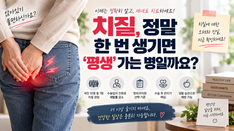 항외과의원 치질 수술해도 재발할까? 치핵 재발 원인과 관리법