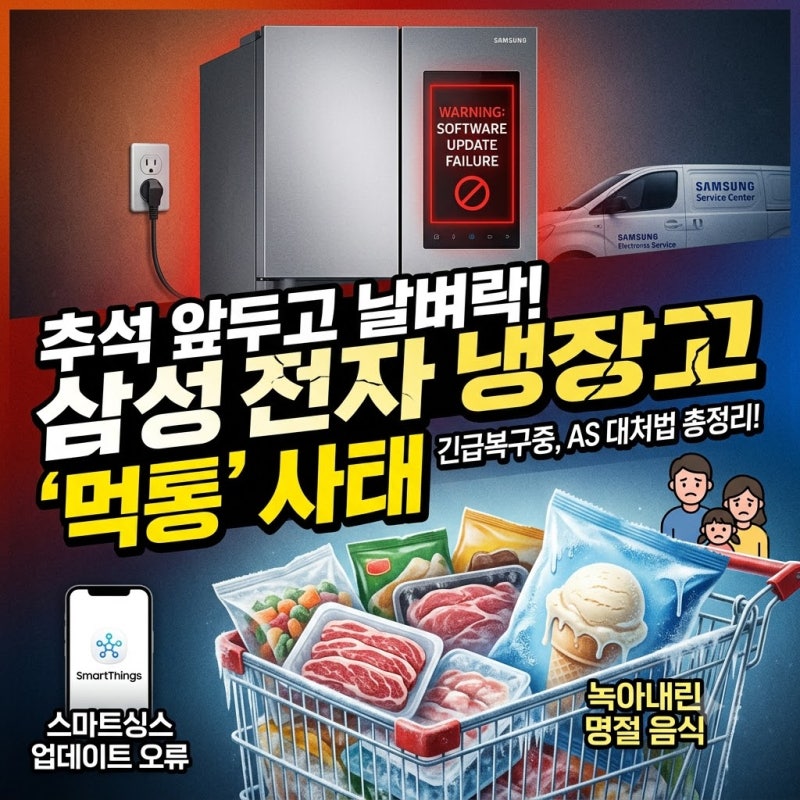 삼성전자 냉장고 잇단 먹통 긴급복구중, 스마트싱스 오류 AS 수리 및 서비스센터 대처법 총정....