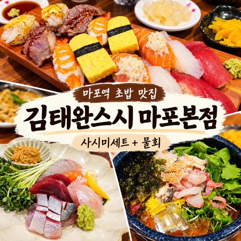 마포초밥 맛집 김태완스시 마포본점, 사시미세트 푸짐하게 즐긴 가족외식
