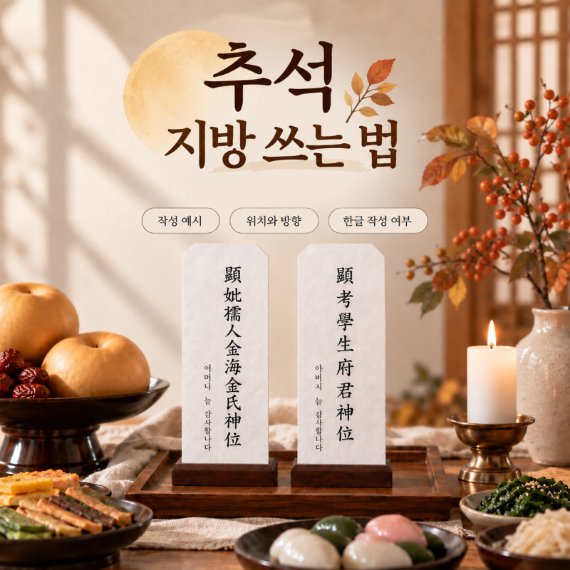 추석 지방 쓰는 법 부모님 한글 한자 그대로 따라쓰기
