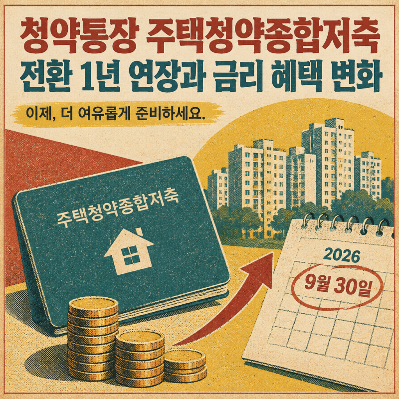 청약통장 주택청약종합저축 전환 1년 연장과 금리 혜택 변화