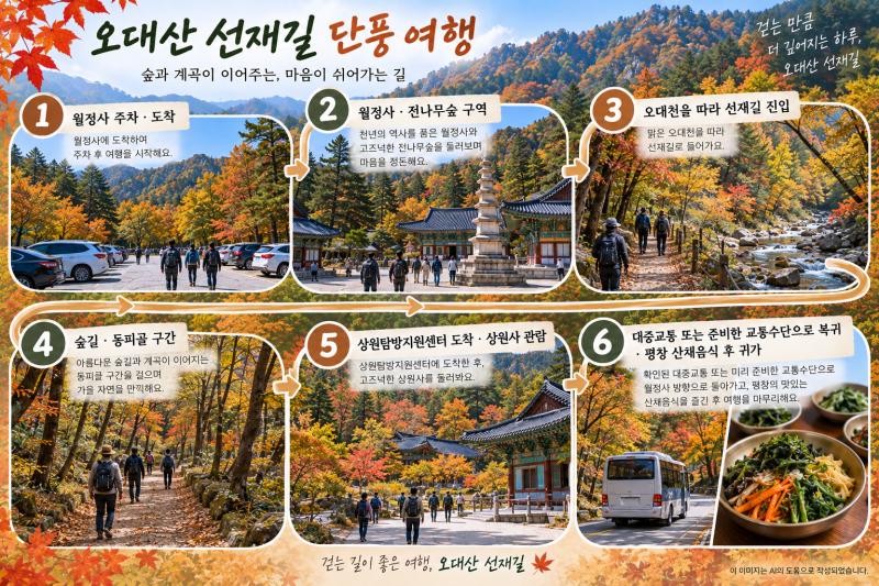 오대산 선재길 단풍 언제가 예쁠까? 코스·소요시간·주차 정리
