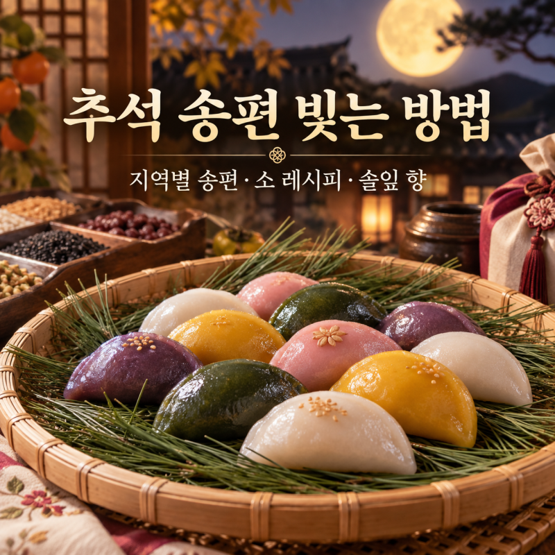 추석 송편 빚는 방법｜지역별 송편과 깨·콩·밤 소 레시피, 솔잎 향 내는 비법