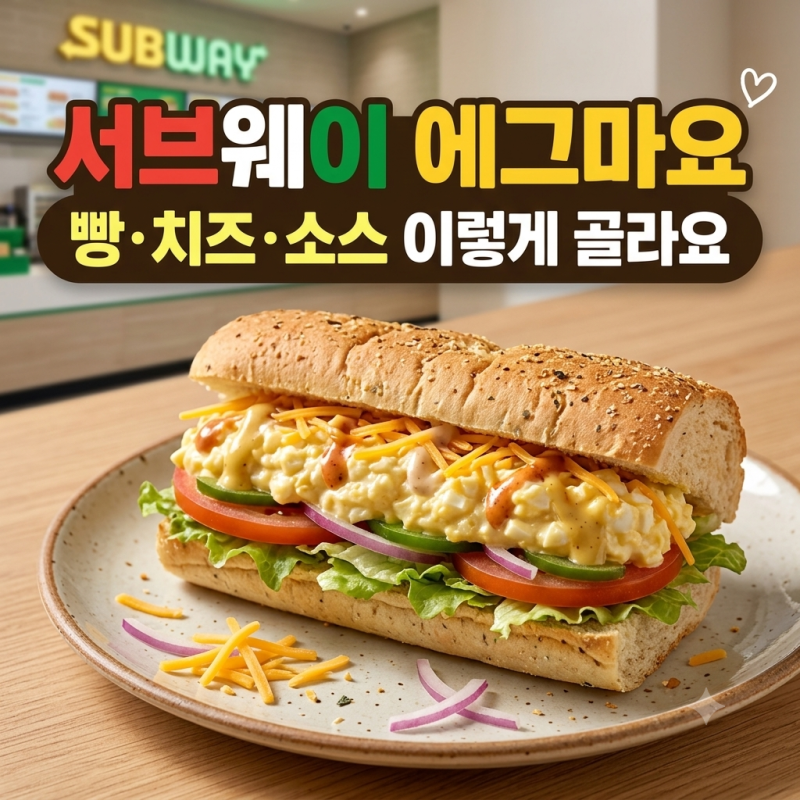 서브웨이 에그마요 실패 없는 꿀조합 베스트 3!! 빵+치즈+소스 추천 가이드 (feat. 존맛탱 보장~....