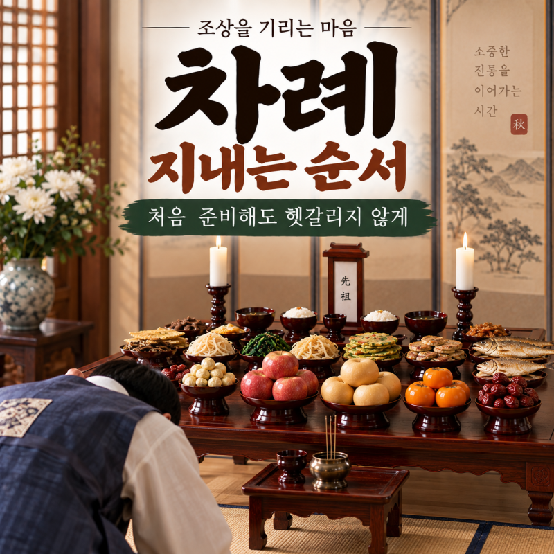 차례 지내는 순서｜처음 준비해도 헷갈리지 않는 추석 차례 절차