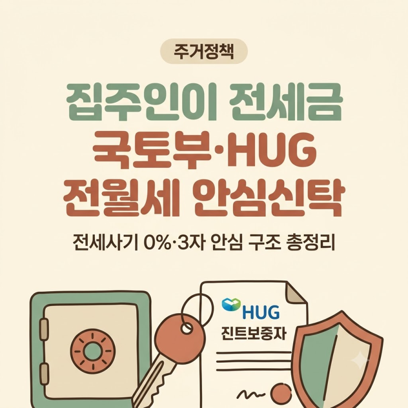 집주인이 전세보증금 못 만진다? 국토부·HUG '전월세 안심신탁' 신청법과 3자 구조 총정리