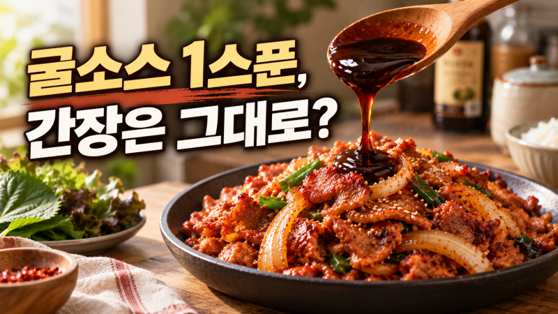 제육볶음 황금 레시피 굴소스, 600g에 한 스푼 넣을 때 양념은 이렇게 달라져요
