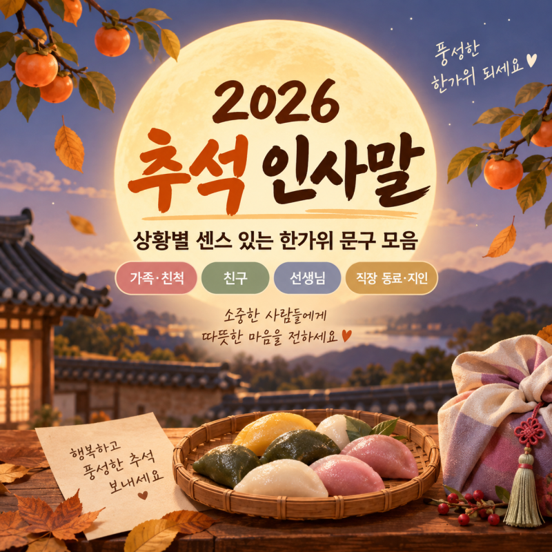 2026 추석 인사말 모음｜가족·친구·선생님·직장 상황별 한가위 문구