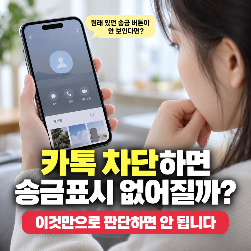 카톡 차단 송금표시 없어지면 차단일까? 송금 버튼으로 확인 가능할까