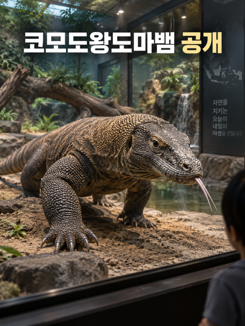 국립생태원 코모도왕도마뱀 9월 23일 공개｜관람 전 확인