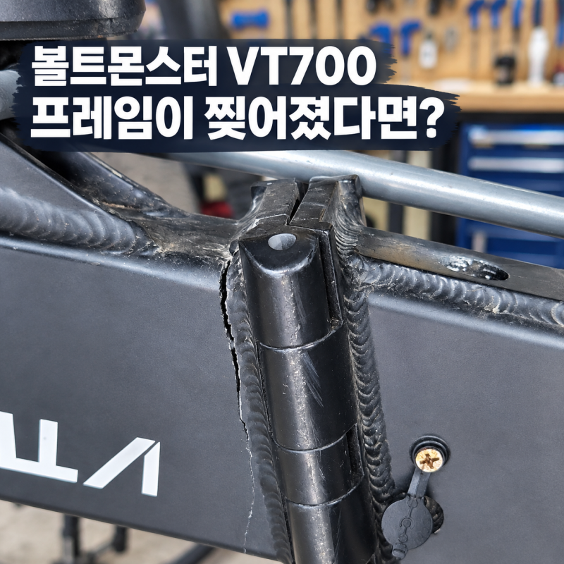 전기자전거 프레임이 찢어졌다면? 볼트몬스터 VT700 프레임 교체 수리