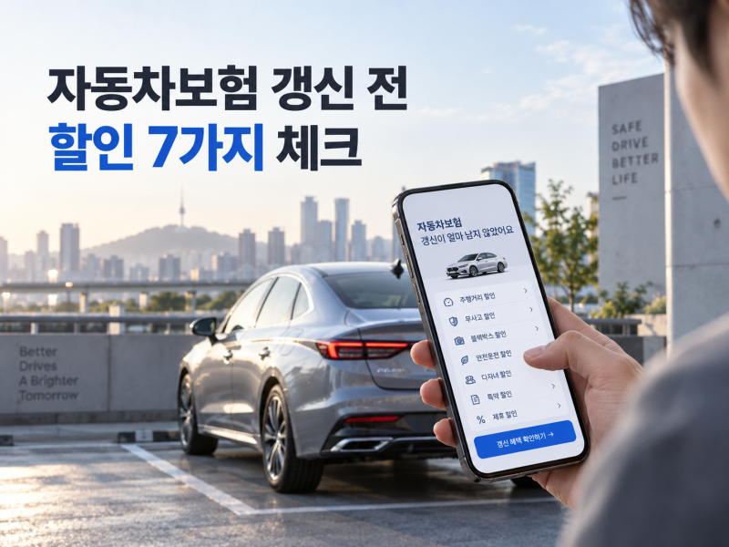 자동차보험 갱신 전 확인해야 할 할인 항목 7가지 총정리