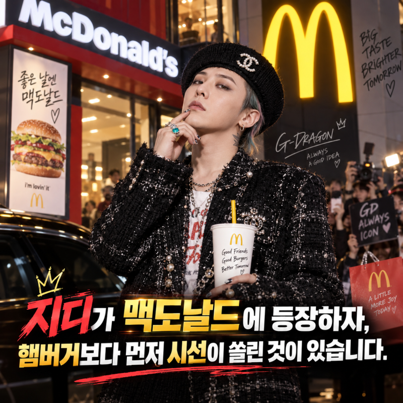 맥도날드에 지디가 등장하자 난리 난 이유 28일엔 ‘그 모자’까지 풀린다