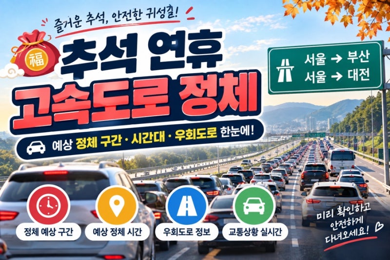 2026 추석 고속도로 시간대별 정체｜몇 시에 제일 막힐까?