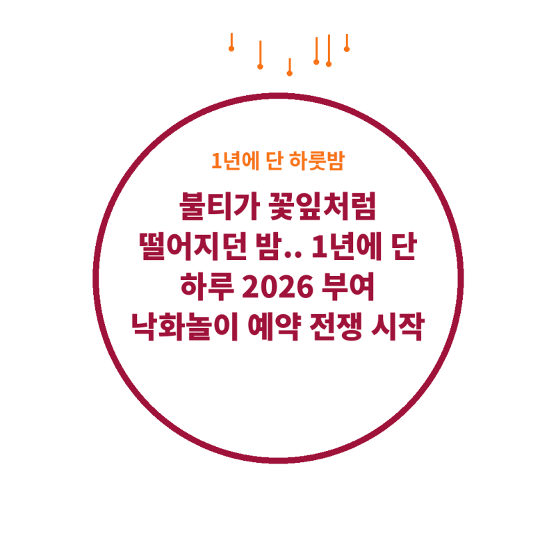 '불티가 꽃잎처럼 떨어지던 밤..' 1년에 단 하루, 2026 부여 낙화놀이 예약 전쟁 시작