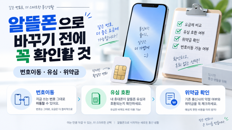 알뜰폰으로 바꾸기 전에 꼭 확인할 것｜번호이동·유심·위약금