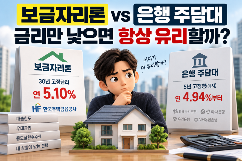 보금자리론 vs 은행 주담대｜금리 낮은 쪽만 고르면 될까?
