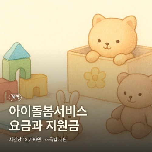 아이돌봄서비스 요금, 시간당 12,790원 소득별 지원금