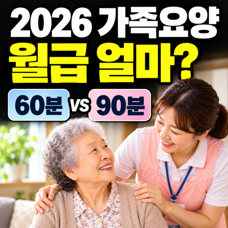 2026 가족요양 급여 얼마? 60분·90분 조건과 월급 총정리