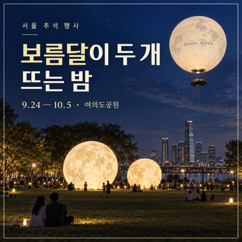 서울 추석 행사, 여의도공원 서울달 아래 보름달에 소원 빌어봐요