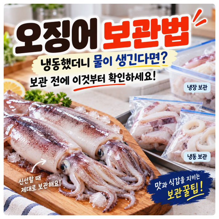 오징어 보관법｜냉동했더니 물이 생긴다면, 보관 전에 이것부터 확인하세요