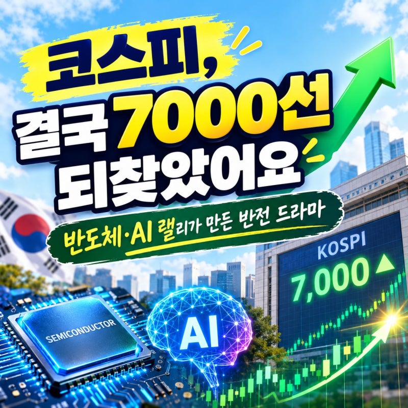 코스피, 결국 7000선 되찾았어요 - 반도체·AI 랠리가 만든 반전 드라마