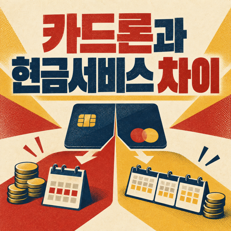 카드론과 현금서비스 차이, 신용점수에 미치는 영향