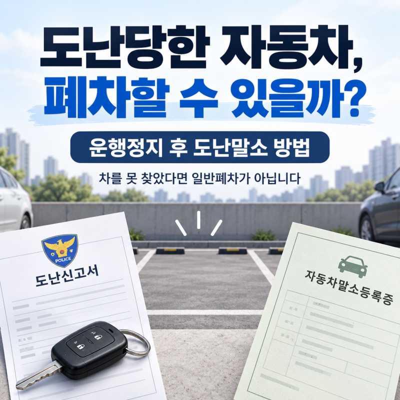 차를 도난당했는데 폐차할 수 있을까? 운행정지 후 도난말소 방법 총정리