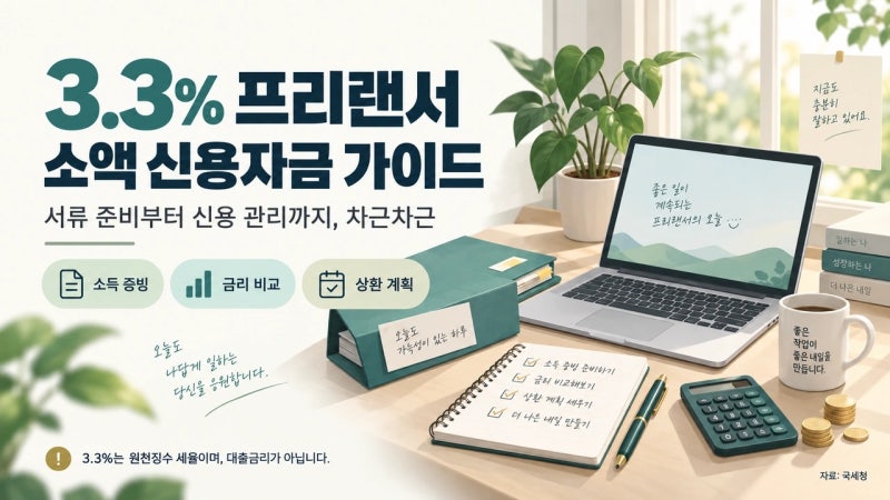 소득 증빙 어려운 3.3% 프리랜서를 위한 소액 신용자금 가이드