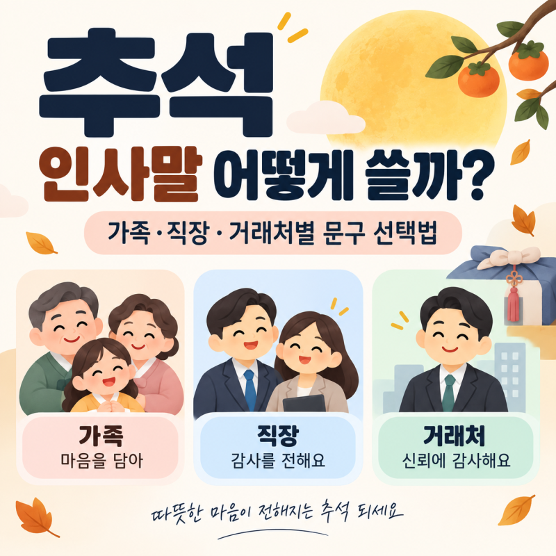 추석 인사말 어떻게 쓸까? 가족·직장·거래처별 문구 선택법